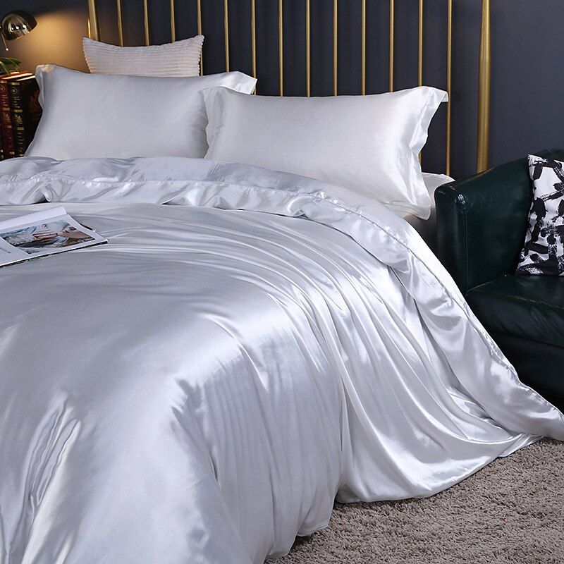 4 piece - Luxury Set Silk/Satin Bed Linens - 2x Pillowcases-Sheets