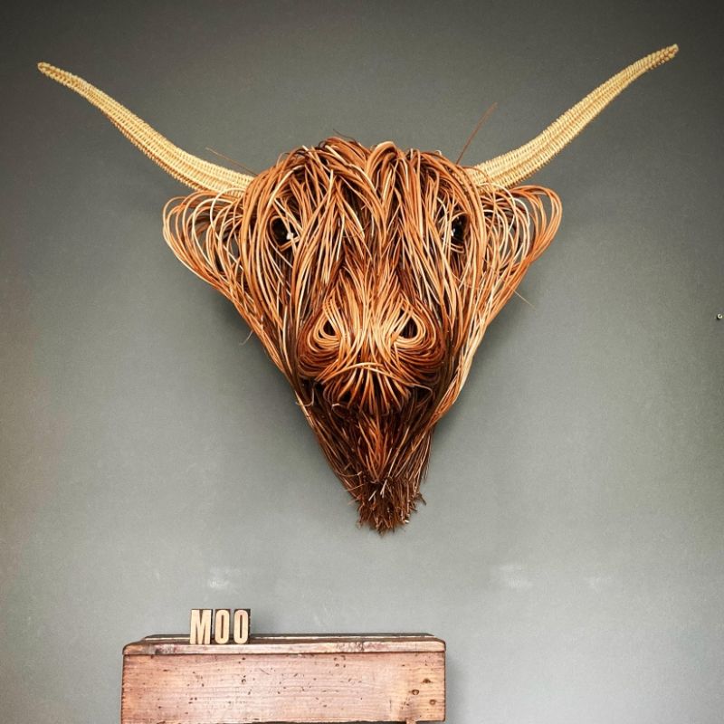 Nature'sCow - Handmade Cow Wall Decoration for Nature-Inspired Decor