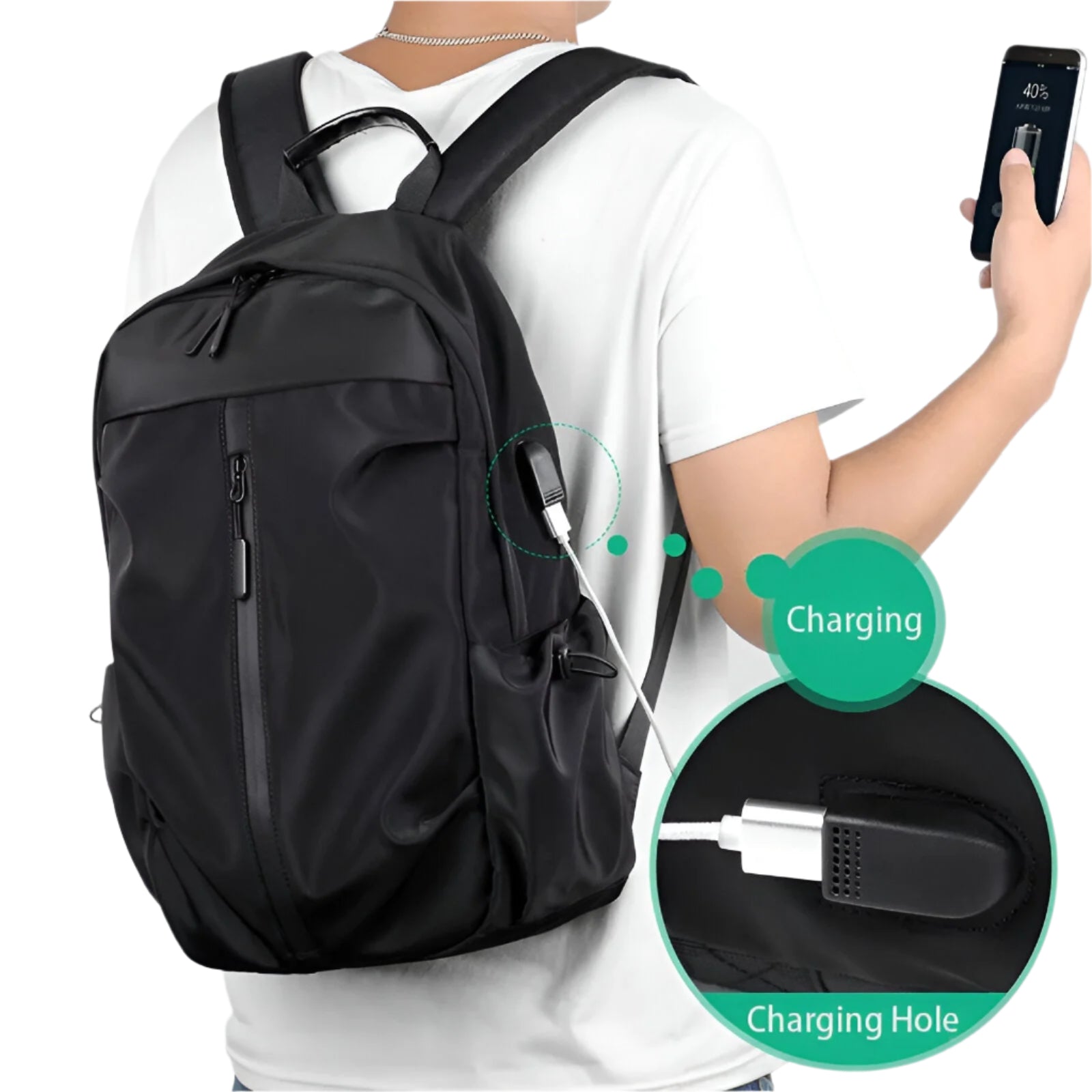 UrbanCraft Multi-Pocket Leather Backpack