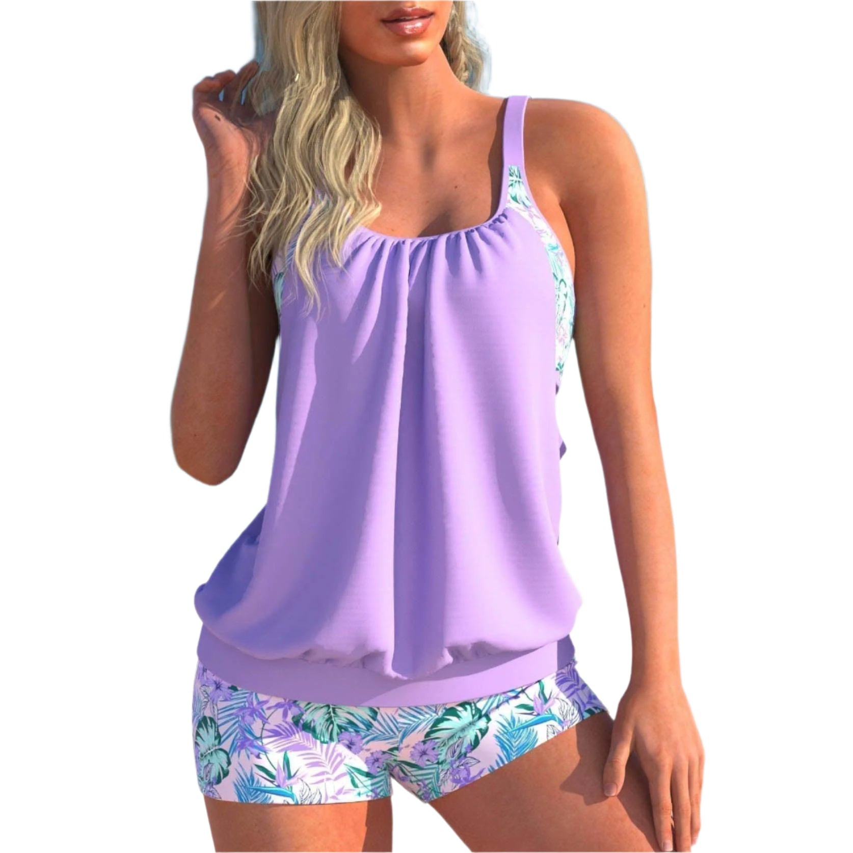 SummerBloom Women's Two-Piece Tankini Set