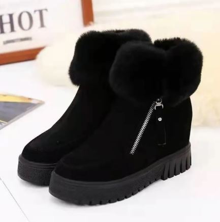 Nora - Slip-resistant fur boots with zipper