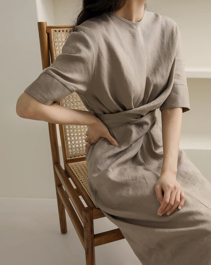 Shana Cotton and Linen Wrap Dress