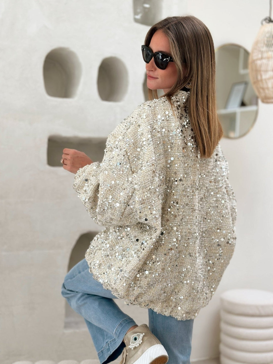 Victoria - Sparkling oversized sequin jacket