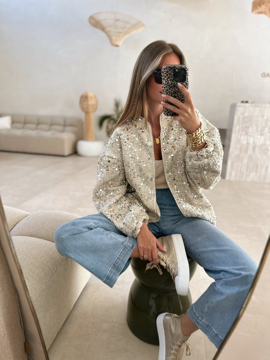 Victoria - Sparkling oversized sequin jacket