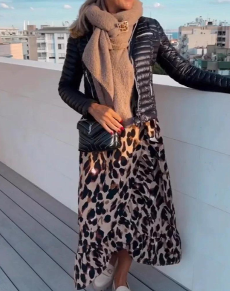 Savannah | V-Neck Leopard Pattern Long Dress