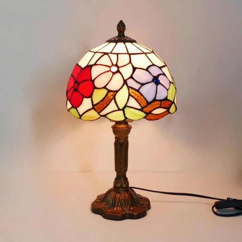 Vintage Tiffany Glass Retro Baroque LED Table Lamp