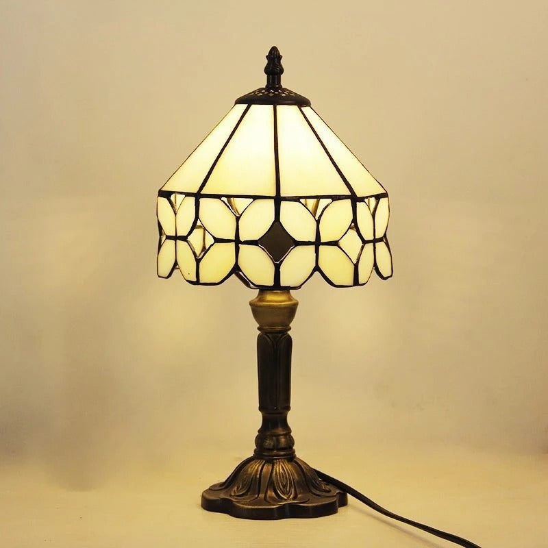 Vintage Tiffany Glass Retro Baroque LED Table Lamp