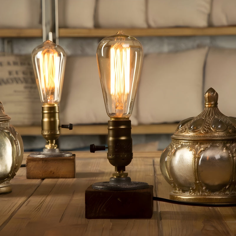 Antique industrial bulb table lamp