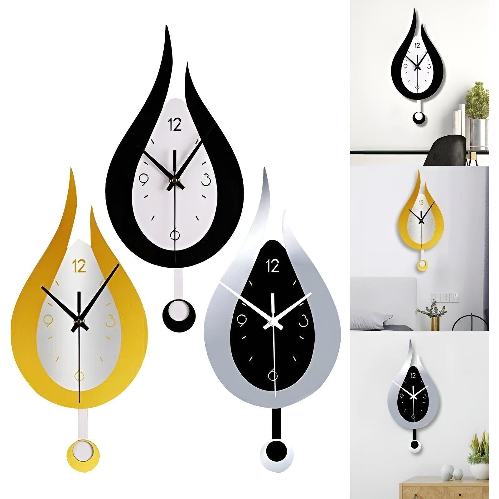 Modern Waterdrop Wall Clock