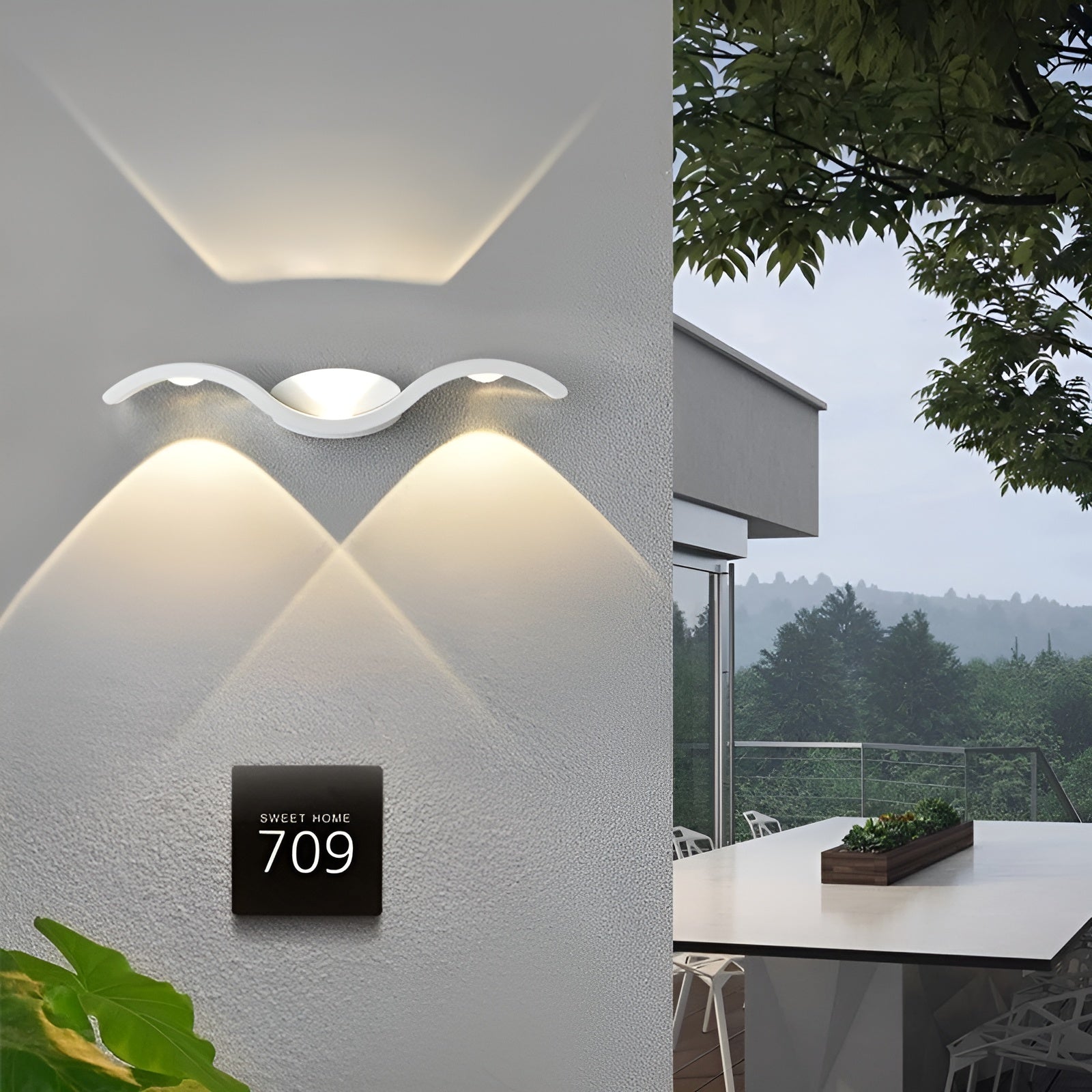 Modern waterproof LED wall lamp for indoor and outdoor spaces