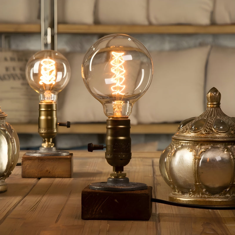 Antique industrial bulb table lamp