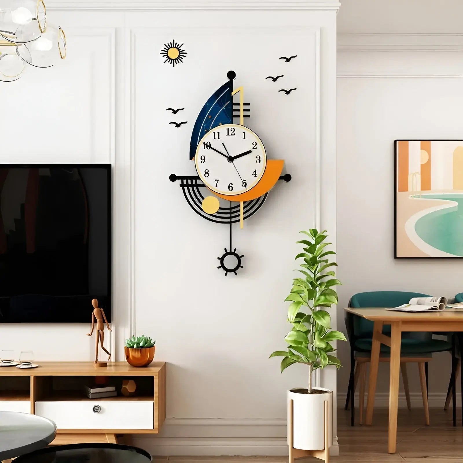 OceanTide Clock - Wall clock with a nautical theme for maritime elegance