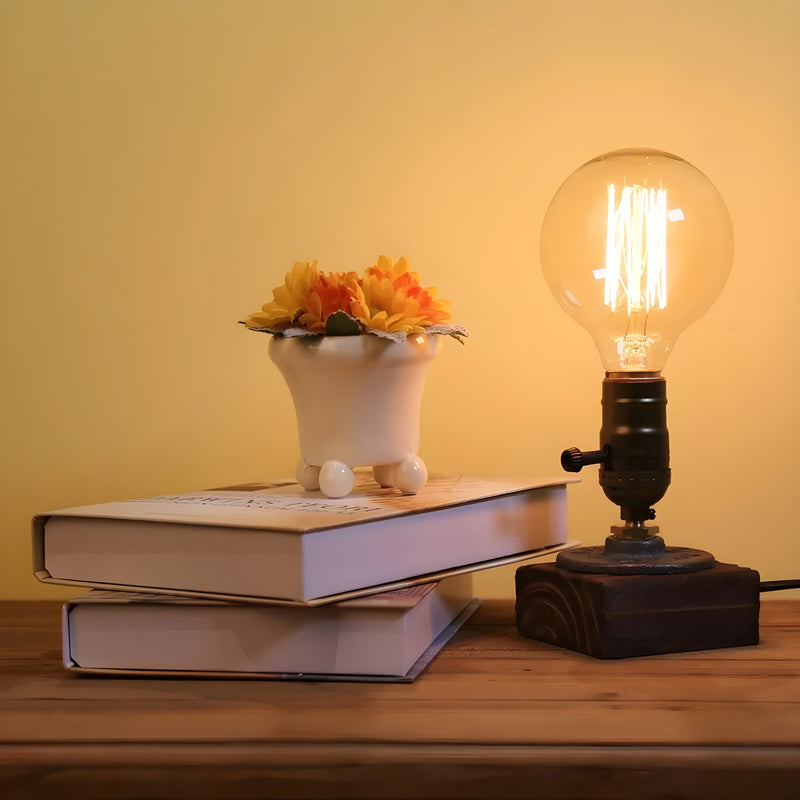 Antique industrial bulb table lamp