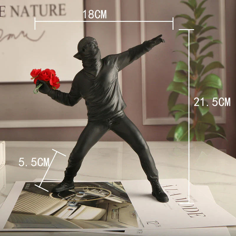 BloomThrower Modern Flower Thrower Statue