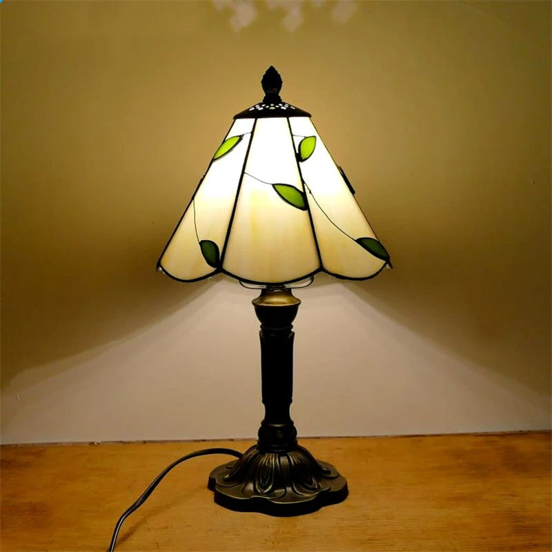 Vintage Tiffany Glass Retro Baroque LED Table Lamp