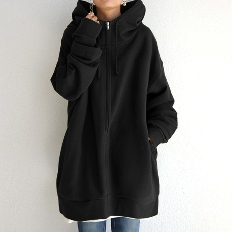 Ava - Oversized Hoodie with Zipper and Pockets