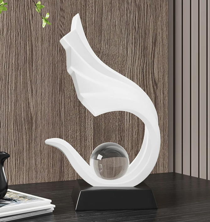 Elegant wave crystal accent sculpture