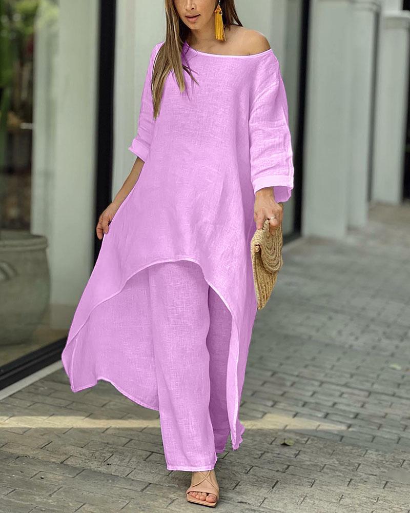 Irish | Fashion Matching Long Sleeve Dress with Pants Set