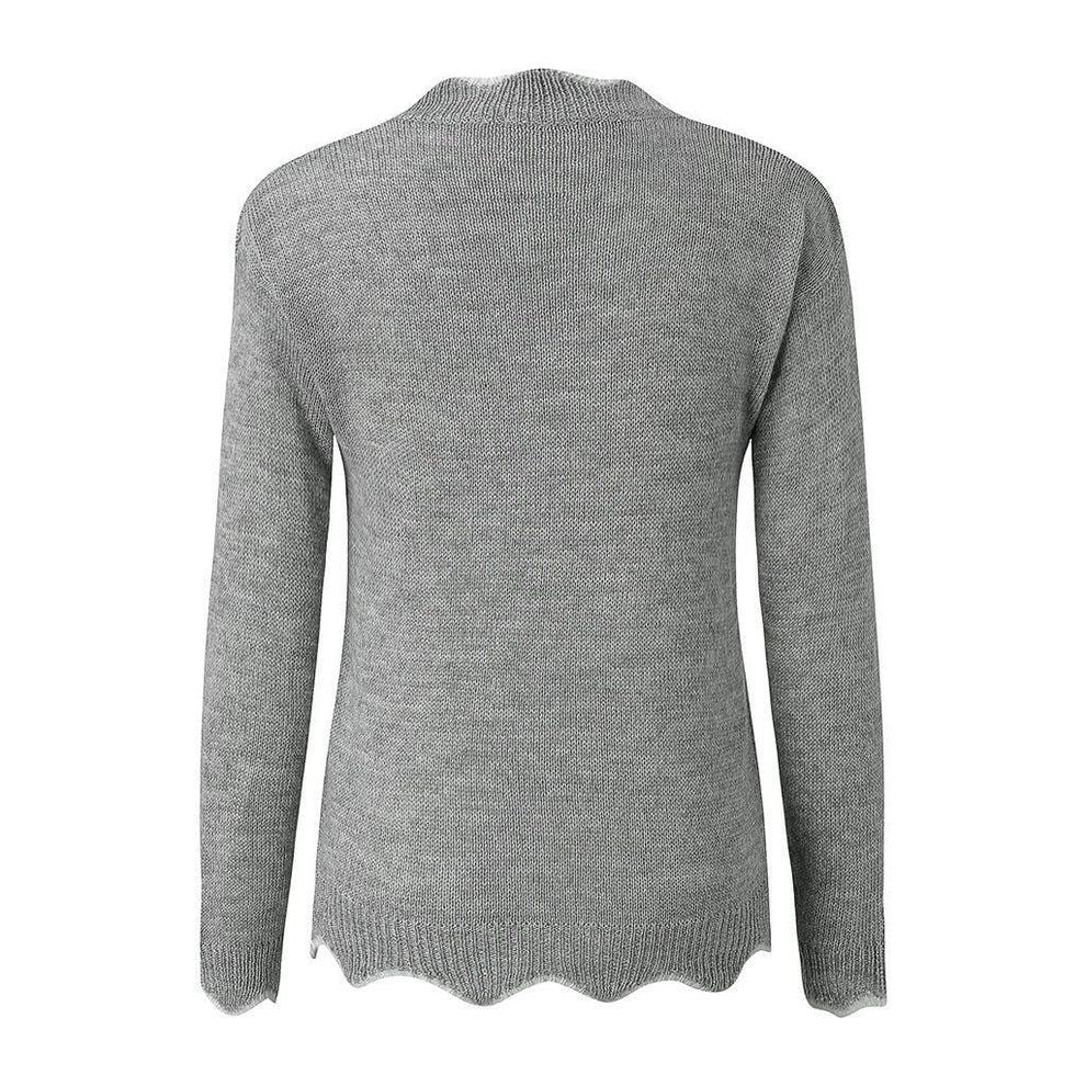 Camilla - Relaxed long-sleeved knitted sweater with V-neck