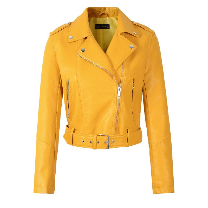 Reeza - Women's Motorcycle Jacket with Waist Belt