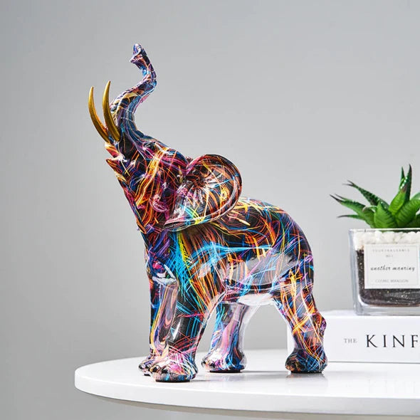 VibrantTrunk – Modern Elephant Art Sculpture