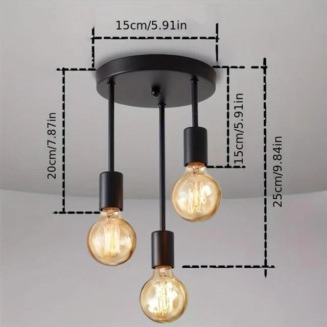 RetroLuxe - 3 Head Vintage Pendant Light