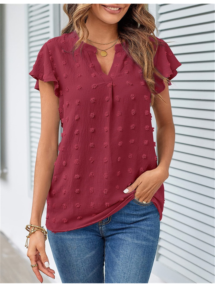 Isla - Blouse with patchwork and ruffles