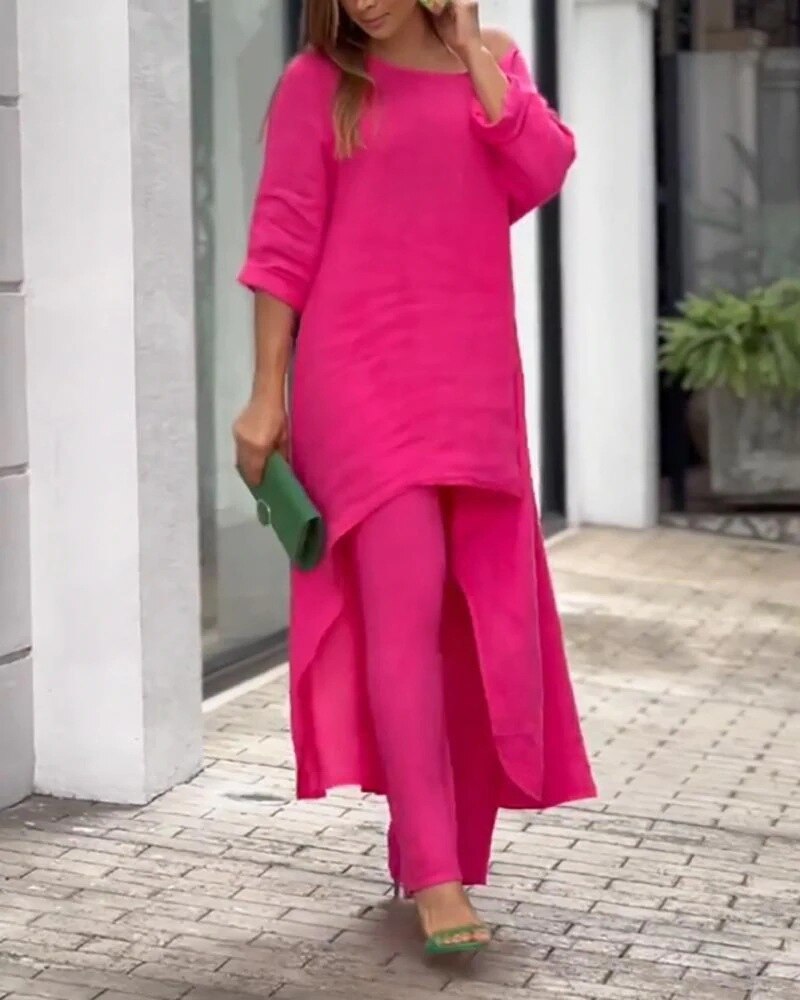 Irish | Fashion Matching Long Sleeve Dress with Pants Set