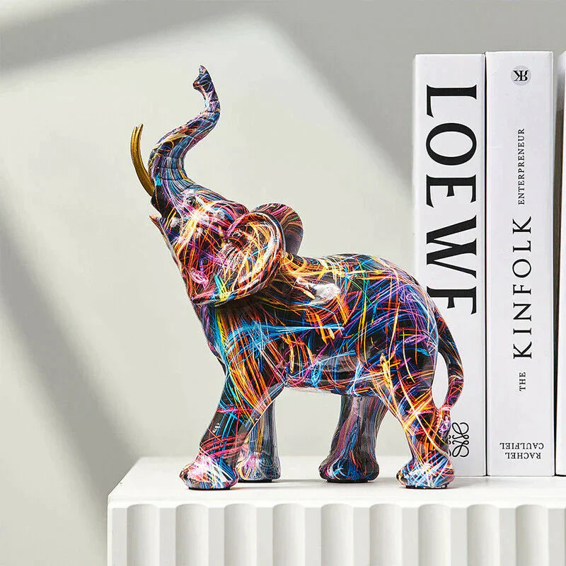 VibrantTrunk – Modern Elephant Art Sculpture