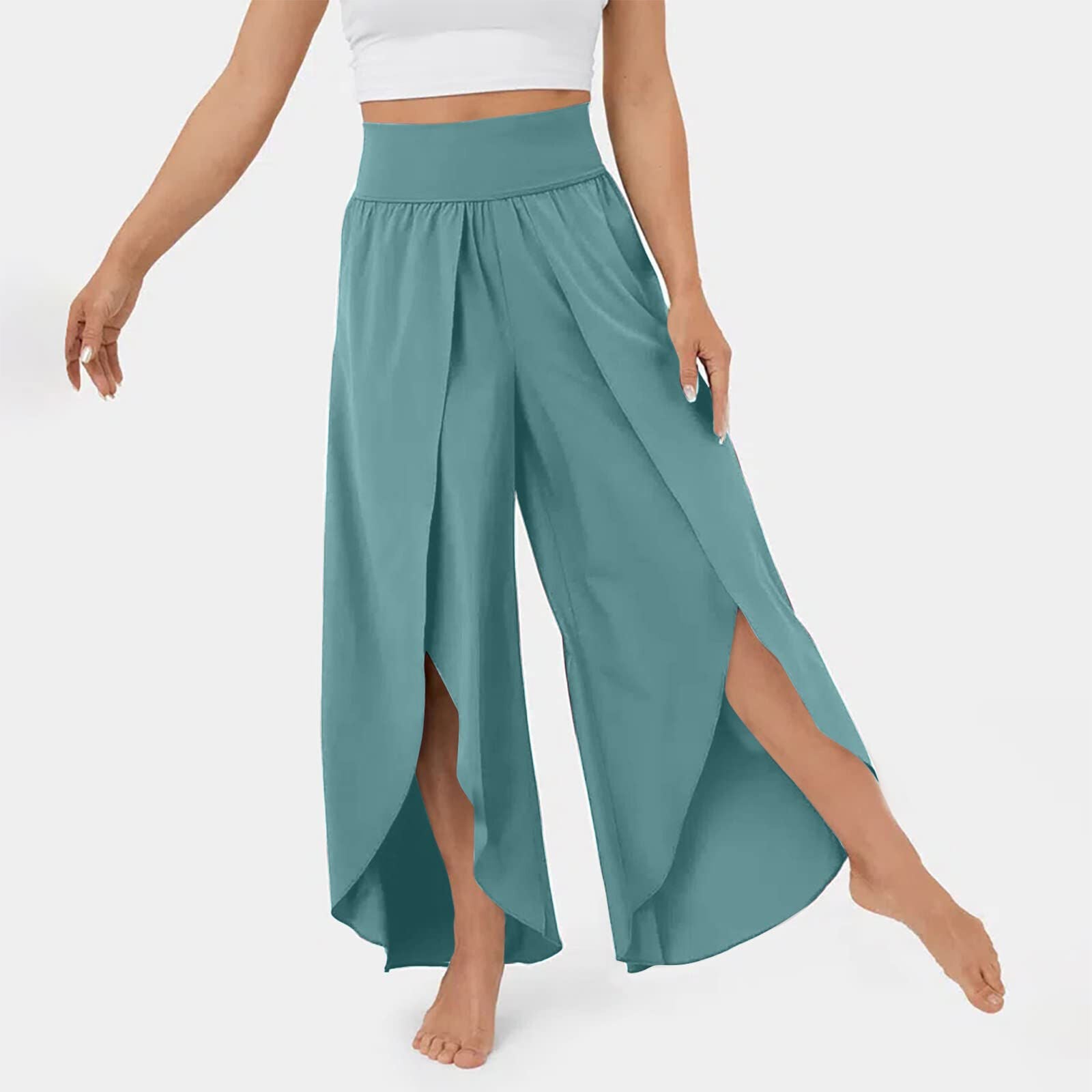 Ellie | High Waisted Flowy Trousers for Women