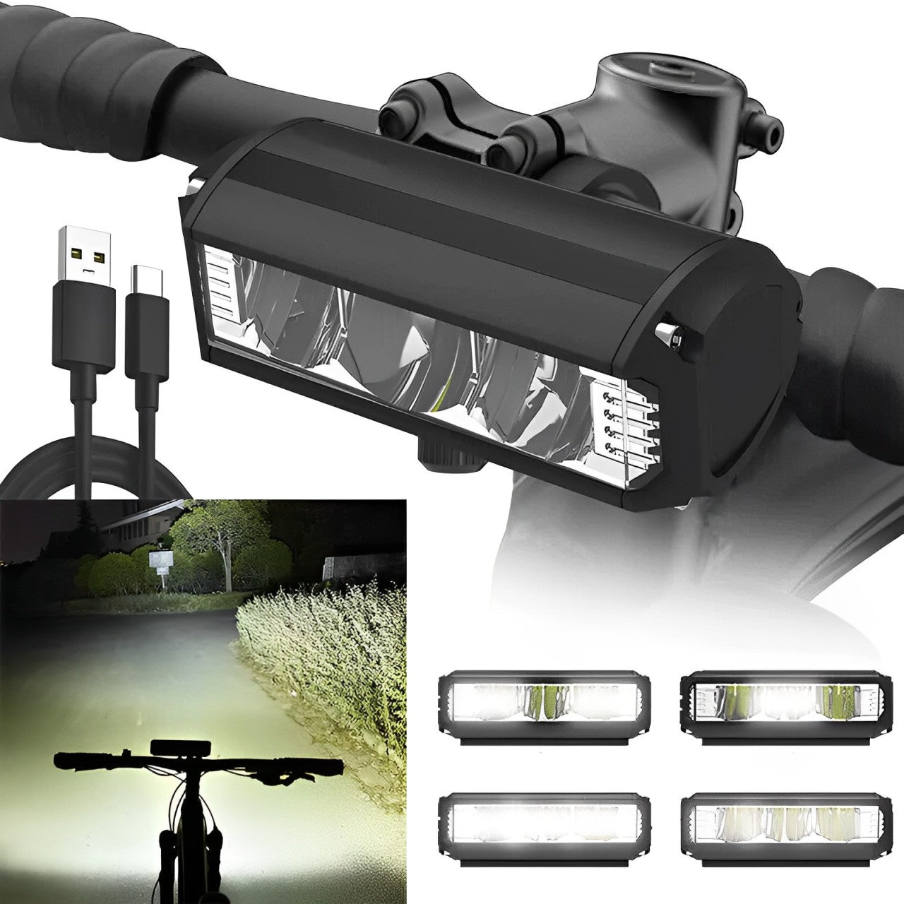 Powerful bicycle front LED light