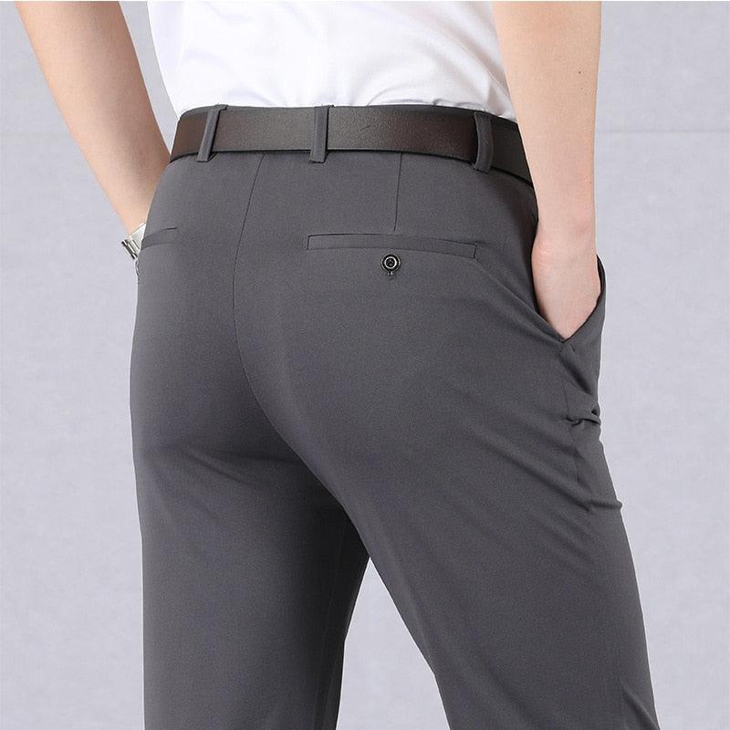 Soren - Slim fit pants with elastic waistband and pockets