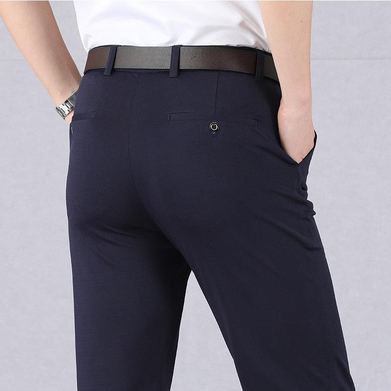 Soren - Slim fit pants with elastic waistband and pockets