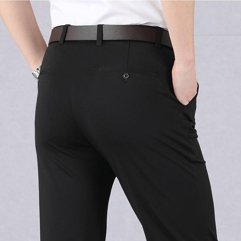 Soren - Slim fit pants with elastic waistband and pockets