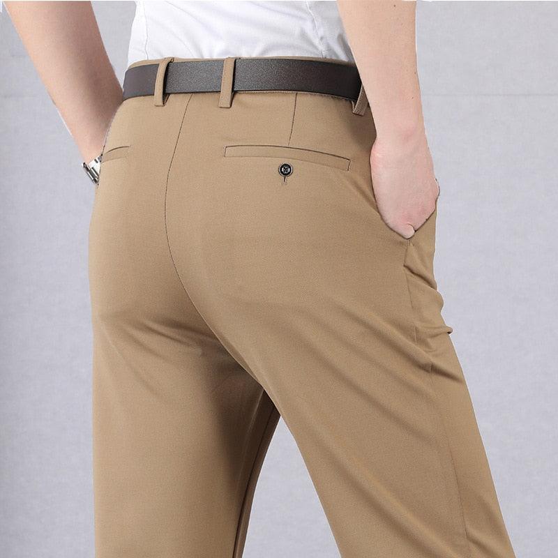 Soren - Slim fit pants with elastic waistband and pockets