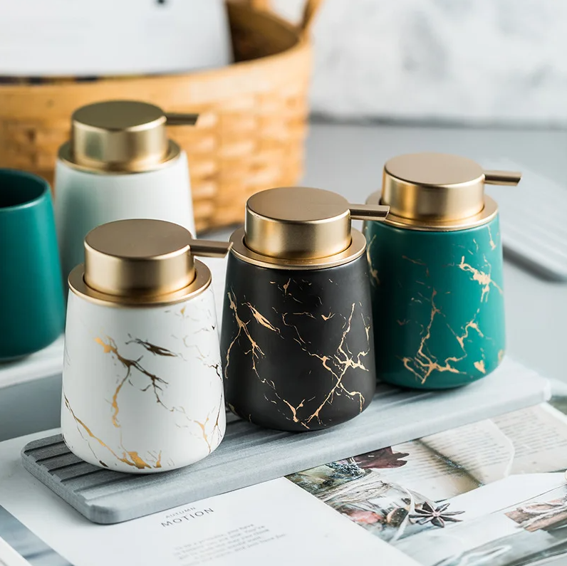 Modern marble soap dispenser accessory