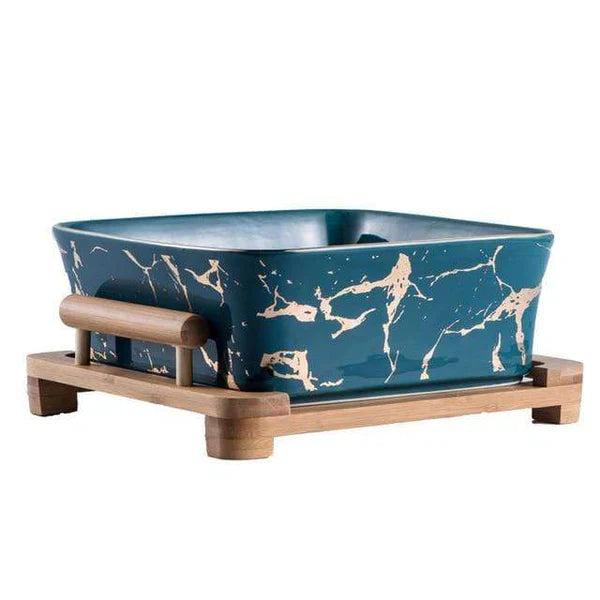 NordiskElegance Serving Bowl with Wooden Base