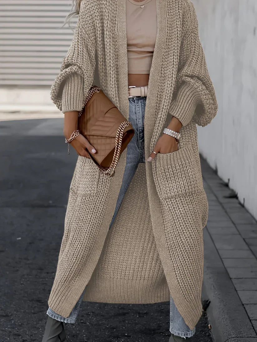 Olivia - Long knit cardigan with pockets