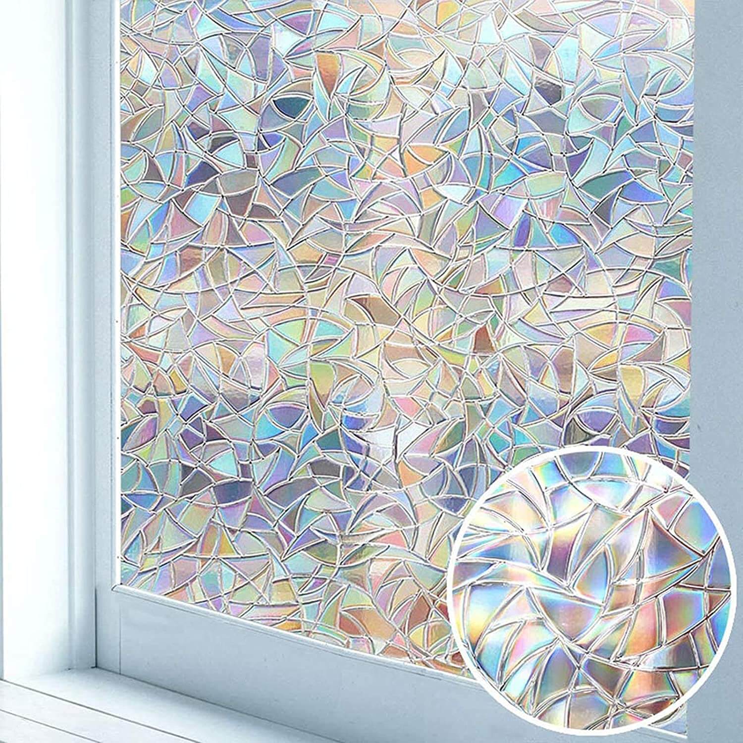 CrystalView - Reusable Rainbow Privacy Window Film