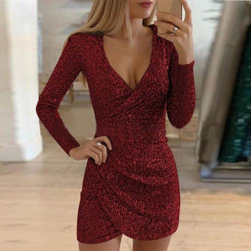 Caroline Glitter Wrap Women's Dress