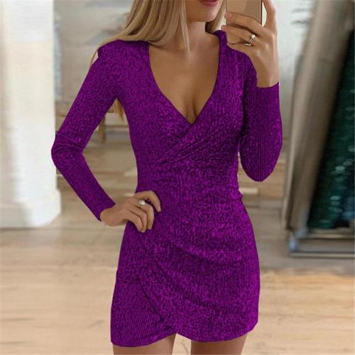 Caroline Glitter Wrap Women's Dress